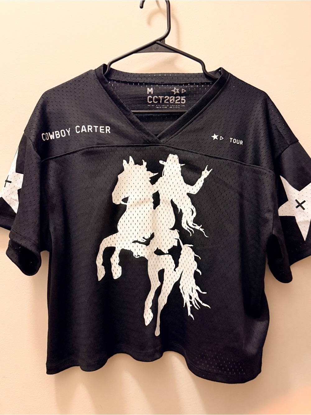 Beyoncé Cowboy Carter CCT2025 Black Cropped Jersey 04 Medium